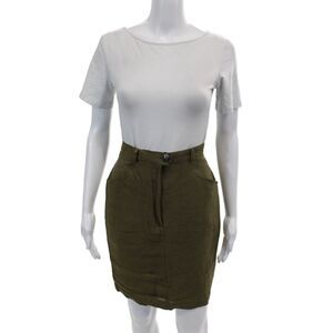 Blues Club Womens Zippered Mid-Rise Lined Pull-On Casual Skirt Green 6